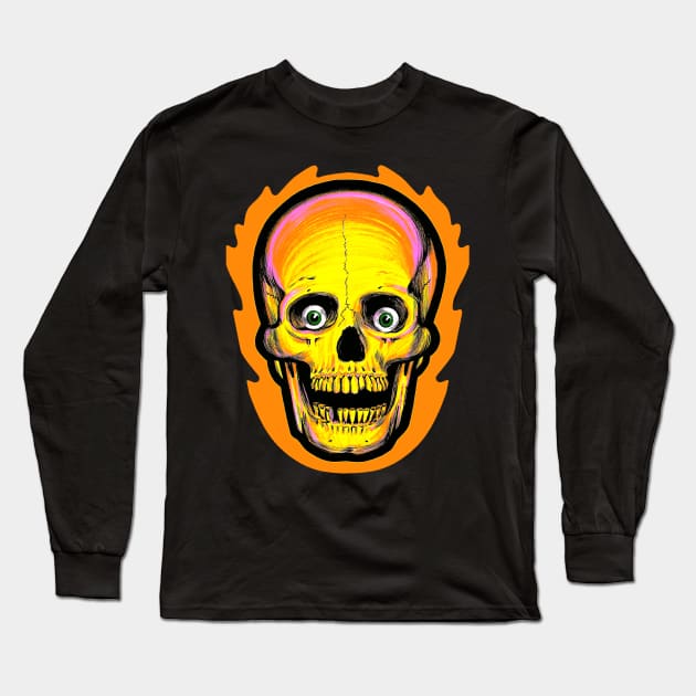 Vintage style Halloween Skull Long Sleeve T-Shirt by old_school_designs